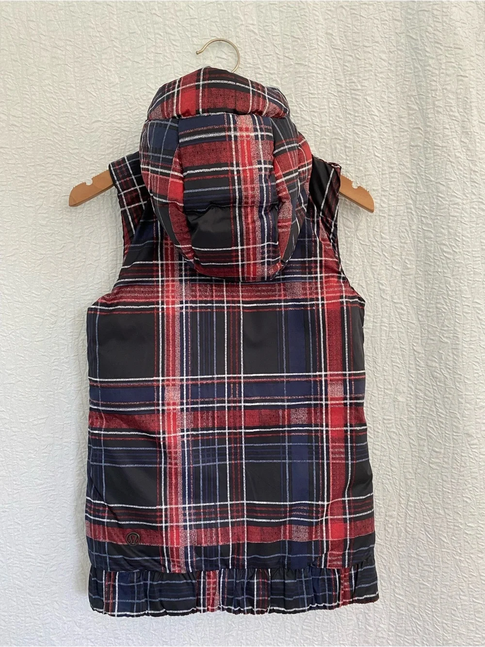 Lululemon NEW The Fluffiest Plaid Quilted Down Hooded Puffer Reversible Vest